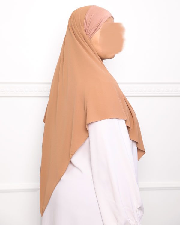 Khimar court en crêpe pointu khimar triangle khimar pas cher mon hijab pas cher camel